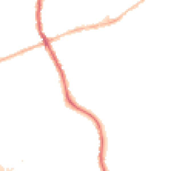 Night-time road noise heatmap for KT15 2LF