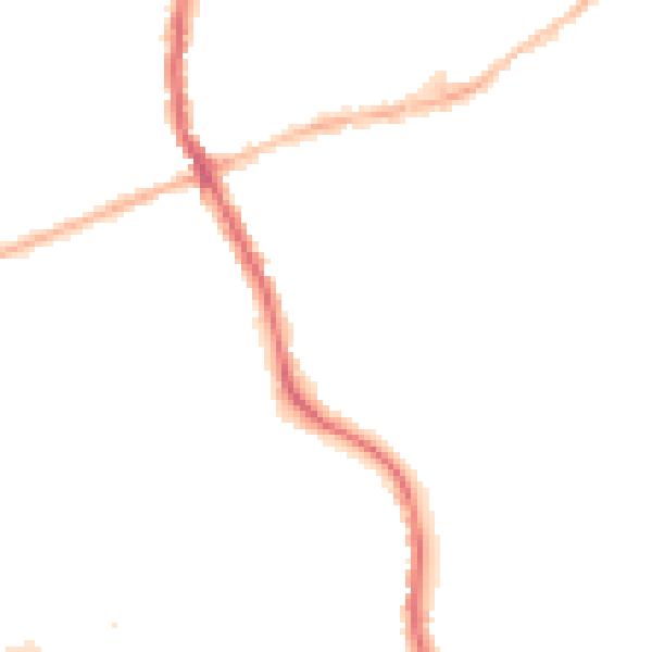 Night-time road noise heatmap for KT15 2NE