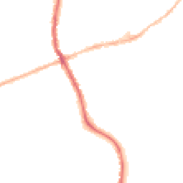 Night-time road noise heatmap for KT15 2NQ