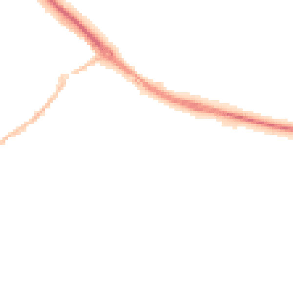 Night-time road noise heatmap for KT15 2SJ