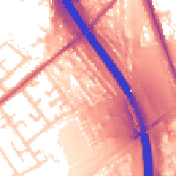 Daytime road noise heatmap for KT15 3AF