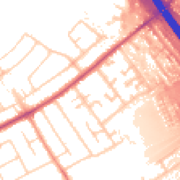 Daytime road noise heatmap for KT15 3DA