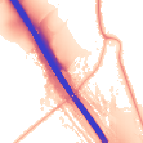 Night-time road noise heatmap for KT15 3DQ