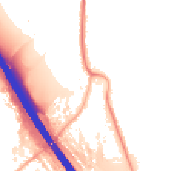 Night-time road noise heatmap for KT15 3EH