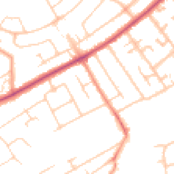Daytime road noise heatmap for KT15 3HF