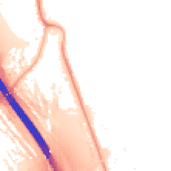 Night-time road noise heatmap for KT15 3JU