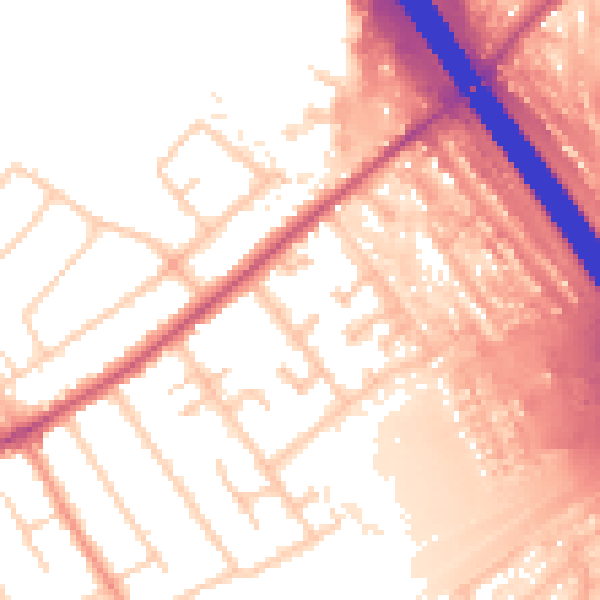 Daytime road noise heatmap for KT15 3LY