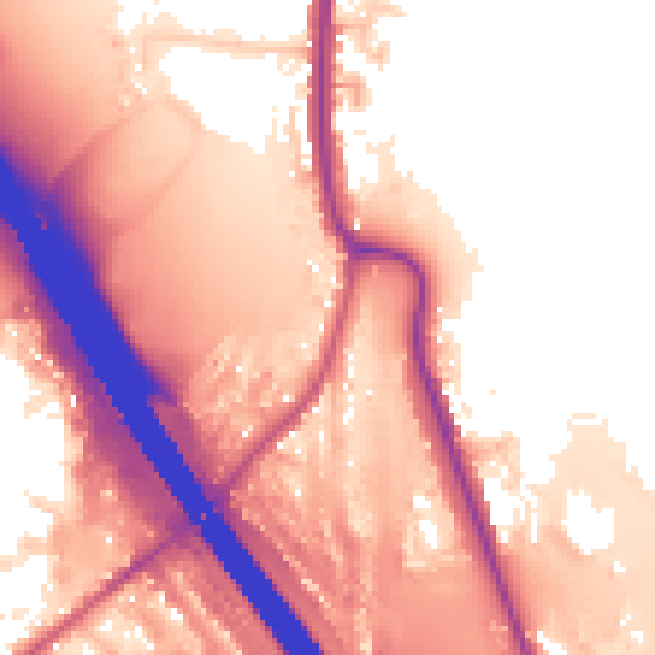 Daytime road noise heatmap for KT15 3NA