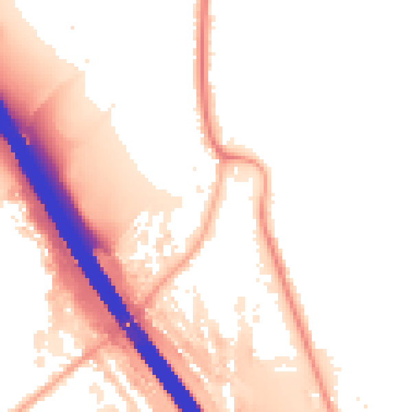 Night-time road noise heatmap for KT15 3NA