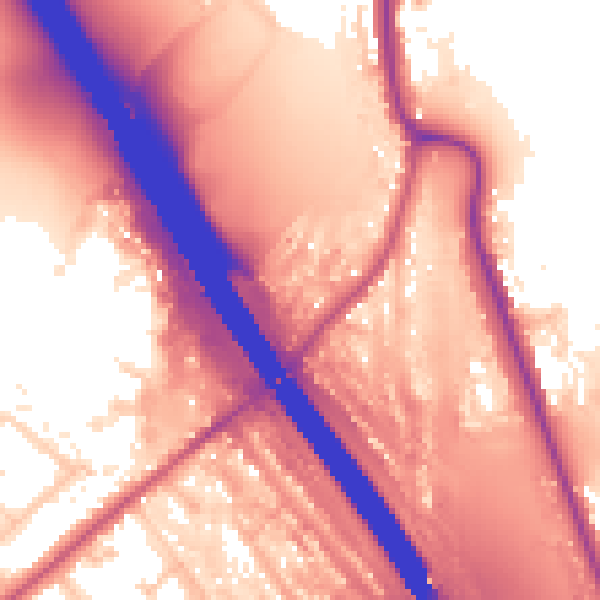 Daytime road noise heatmap for KT15 3PZ