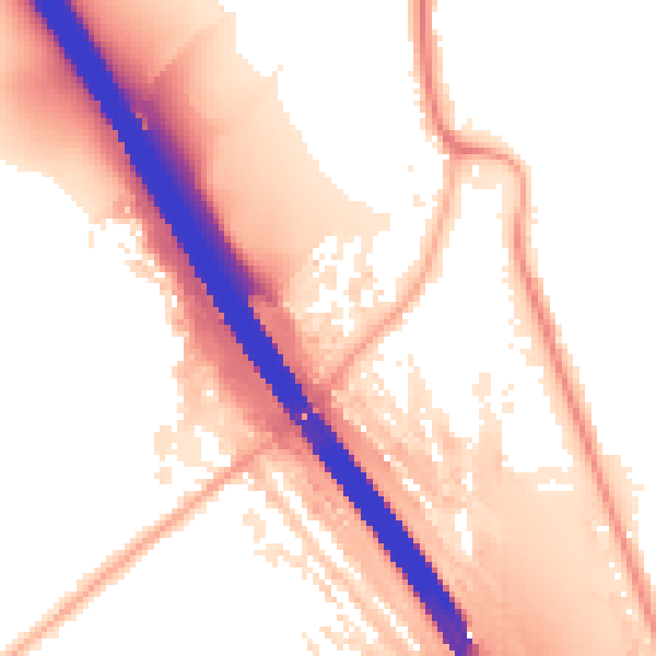 Night-time road noise heatmap for KT15 3PZ