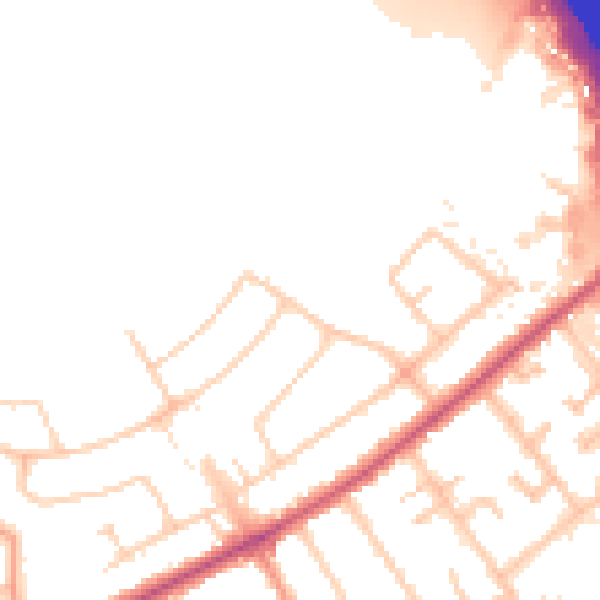 Daytime road noise heatmap for KT15 3RH