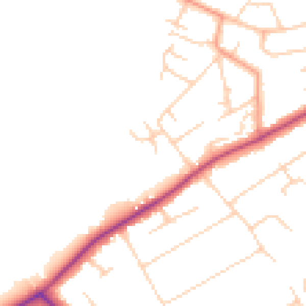 Daytime road noise heatmap for KT15 3SF