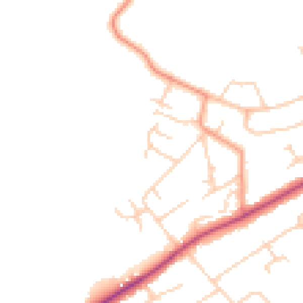 Daytime road noise heatmap for KT15 3SH