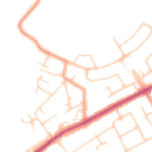 Daytime road noise heatmap for KT15 3SS