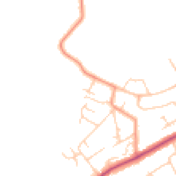 Daytime road noise heatmap for KT15 3TL