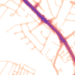 Daytime road noise heatmap for KT19 0AN