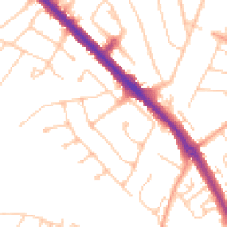 Daytime road noise heatmap for KT19 0AQ