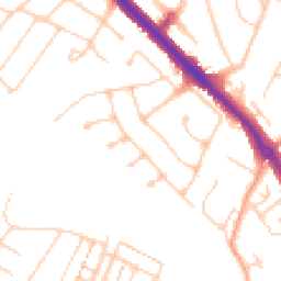 Daytime road noise heatmap for KT19 0BA