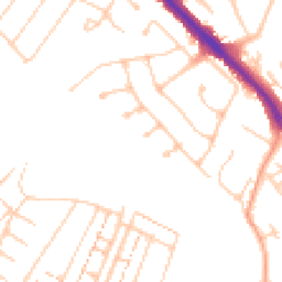 Daytime road noise heatmap for KT19 0BD