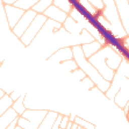Daytime road noise heatmap for KT19 0BJ