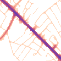 Daytime road noise heatmap for KT19 0BP