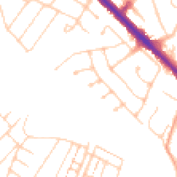 Daytime road noise heatmap for KT19 0BQ