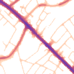 Daytime road noise heatmap for KT19 0BS
