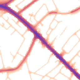 Daytime road noise heatmap for KT19 0BT
