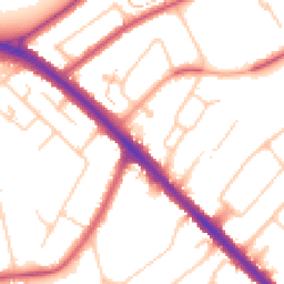 Daytime road noise heatmap for KT19 0DP