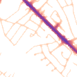 Daytime road noise heatmap for KT19 0ED