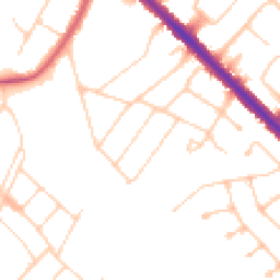 Daytime road noise heatmap for KT19 0EJ