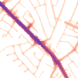 Daytime road noise heatmap for KT19 0SF