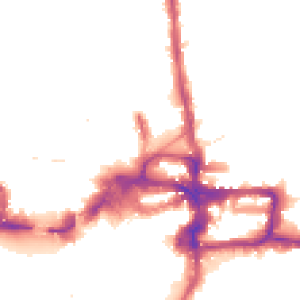 Night-time road noise heatmap for KT2 5AA