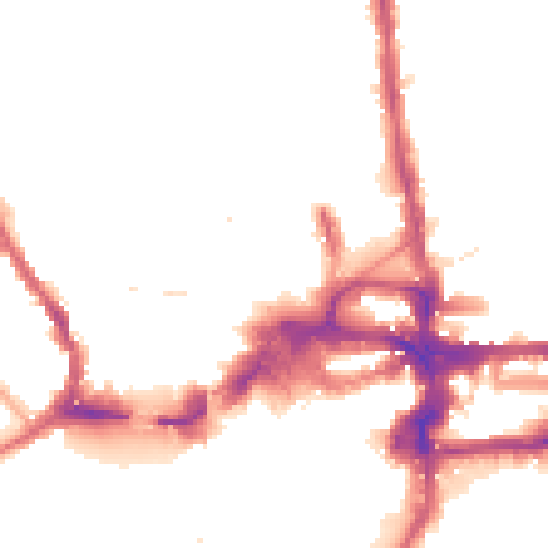 Night-time road noise heatmap for KT2 5AH