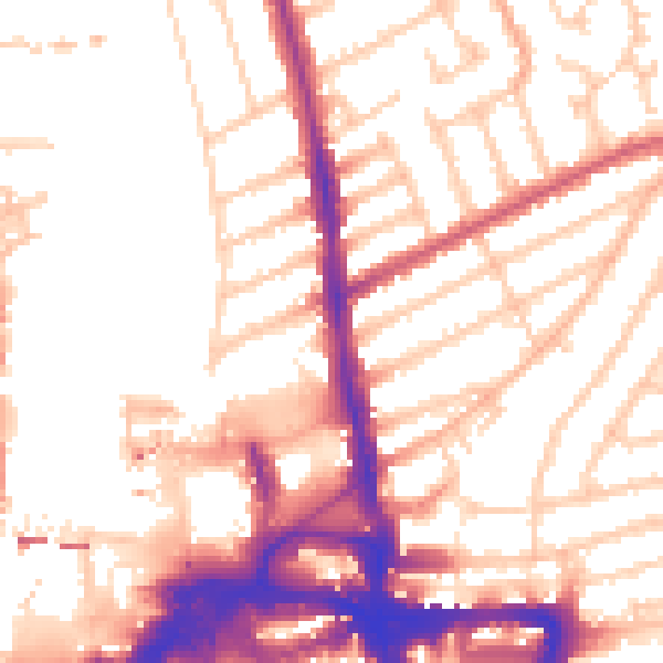 Daytime road noise heatmap for KT2 5BP