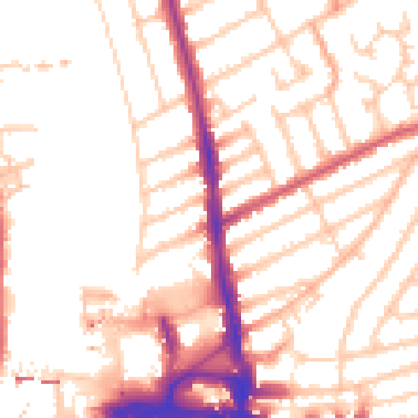 Daytime road noise heatmap for KT2 5BT