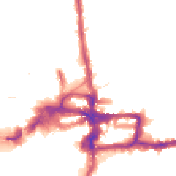 Night-time road noise heatmap for KT2 5BW
