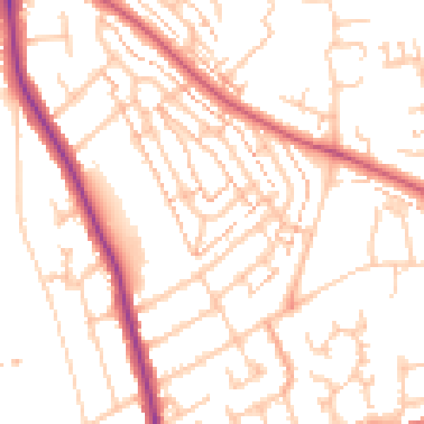Daytime road noise heatmap for KT2 5DN