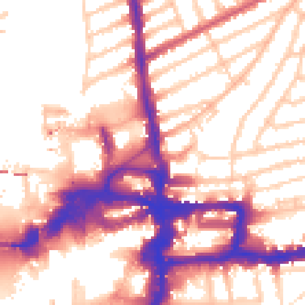 Daytime road noise heatmap for KT2 5DS