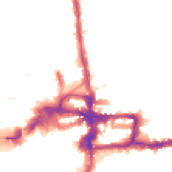 Night-time road noise heatmap for KT2 5DS