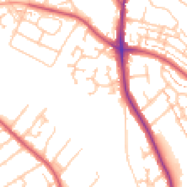 Daytime road noise heatmap for KT2 5GE