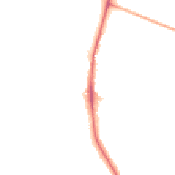 Night-time road noise heatmap for KT2 5QU