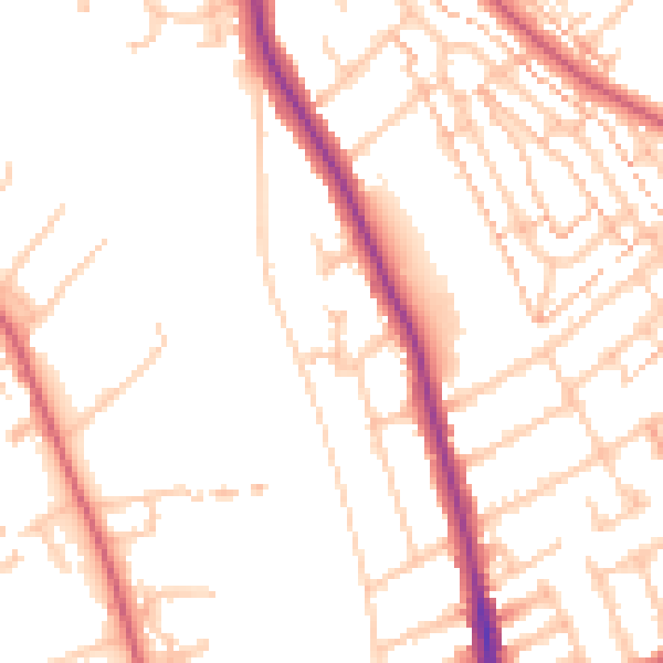 Daytime road noise heatmap for KT2 5SL