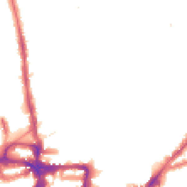 Night-time road noise heatmap for KT2 6DR