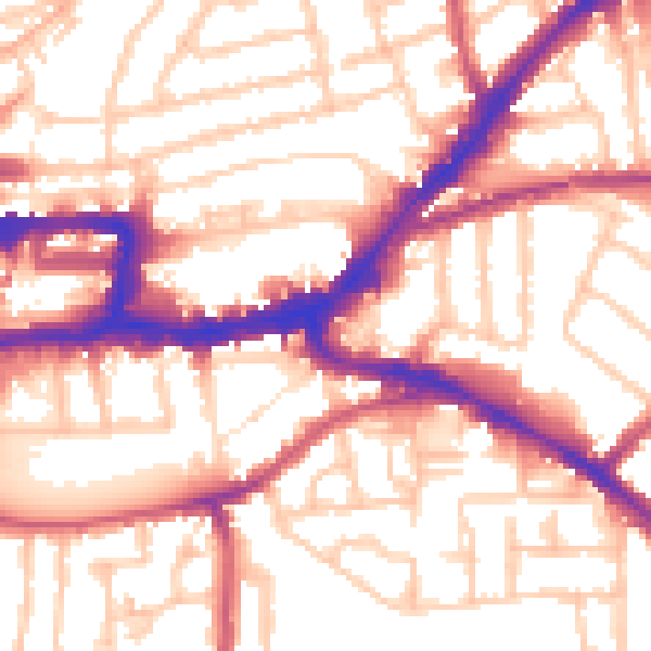 Daytime road noise heatmap for KT2 6GW