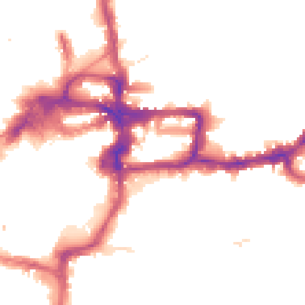 Night-time road noise heatmap for KT2 6ND