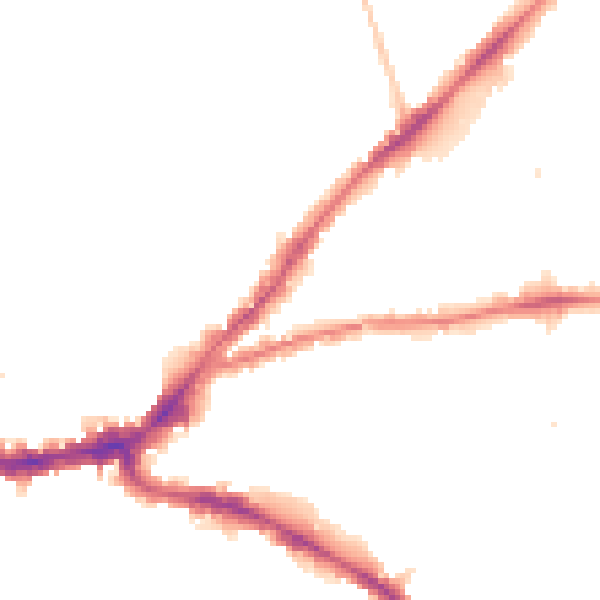 Night-time road noise heatmap for KT2 6QR