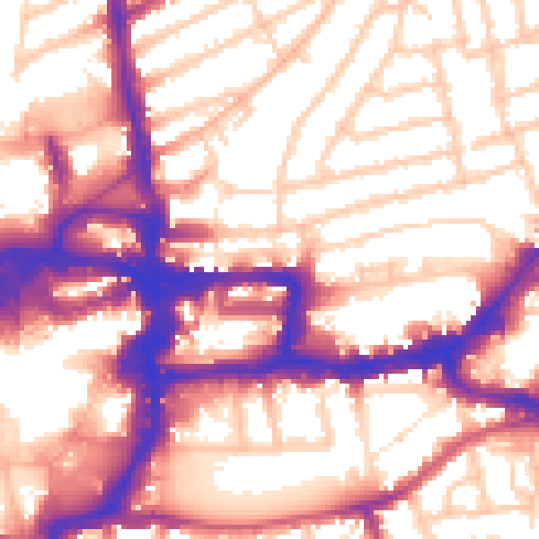 Daytime road noise heatmap for KT2 6SU