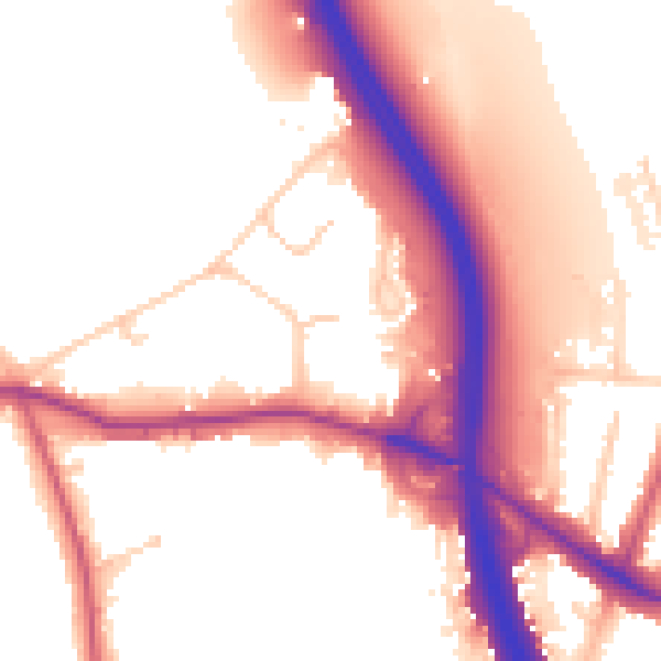 Daytime road noise heatmap for KT2 7EF